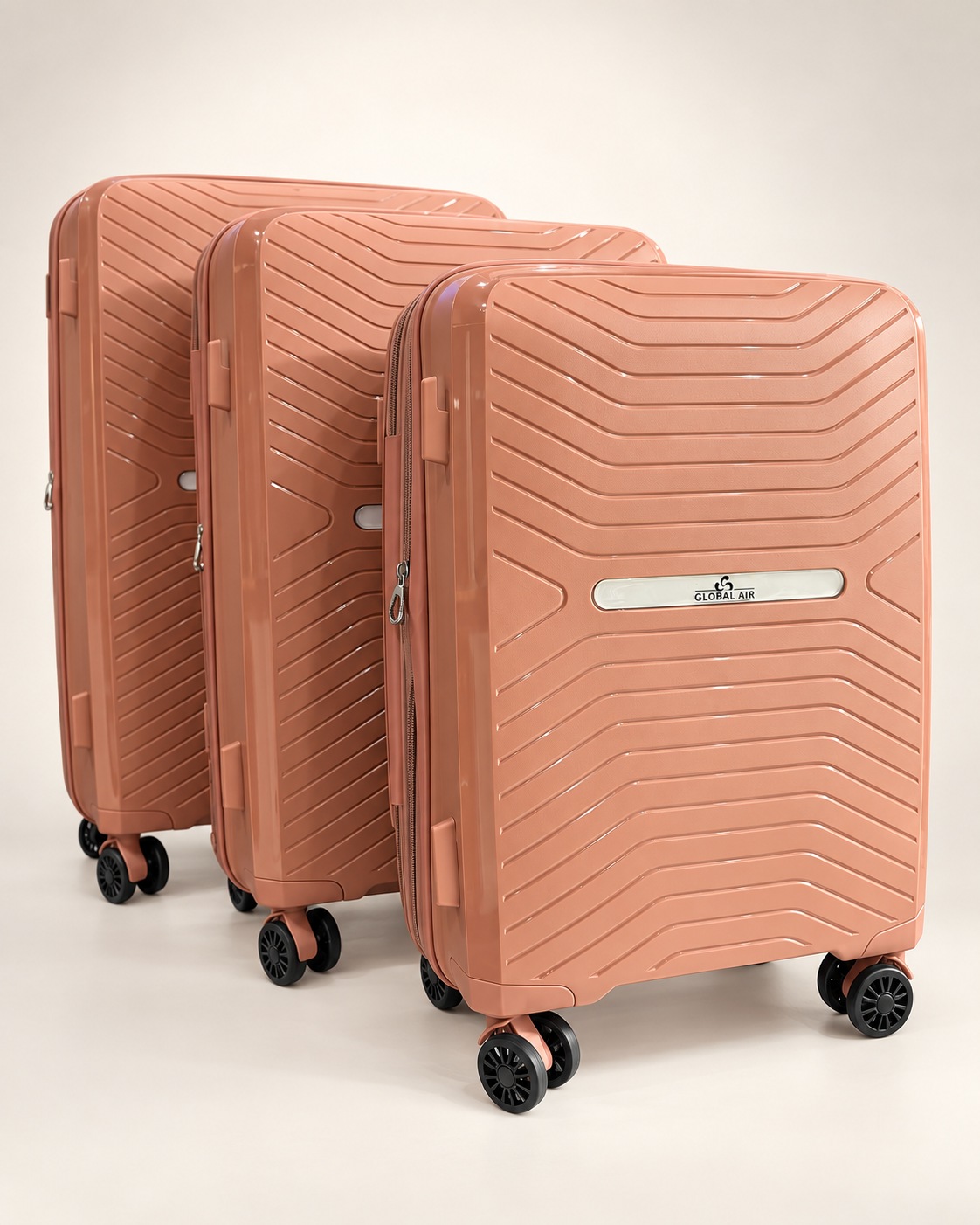 Ensemble 3 valises Global Air – Corail