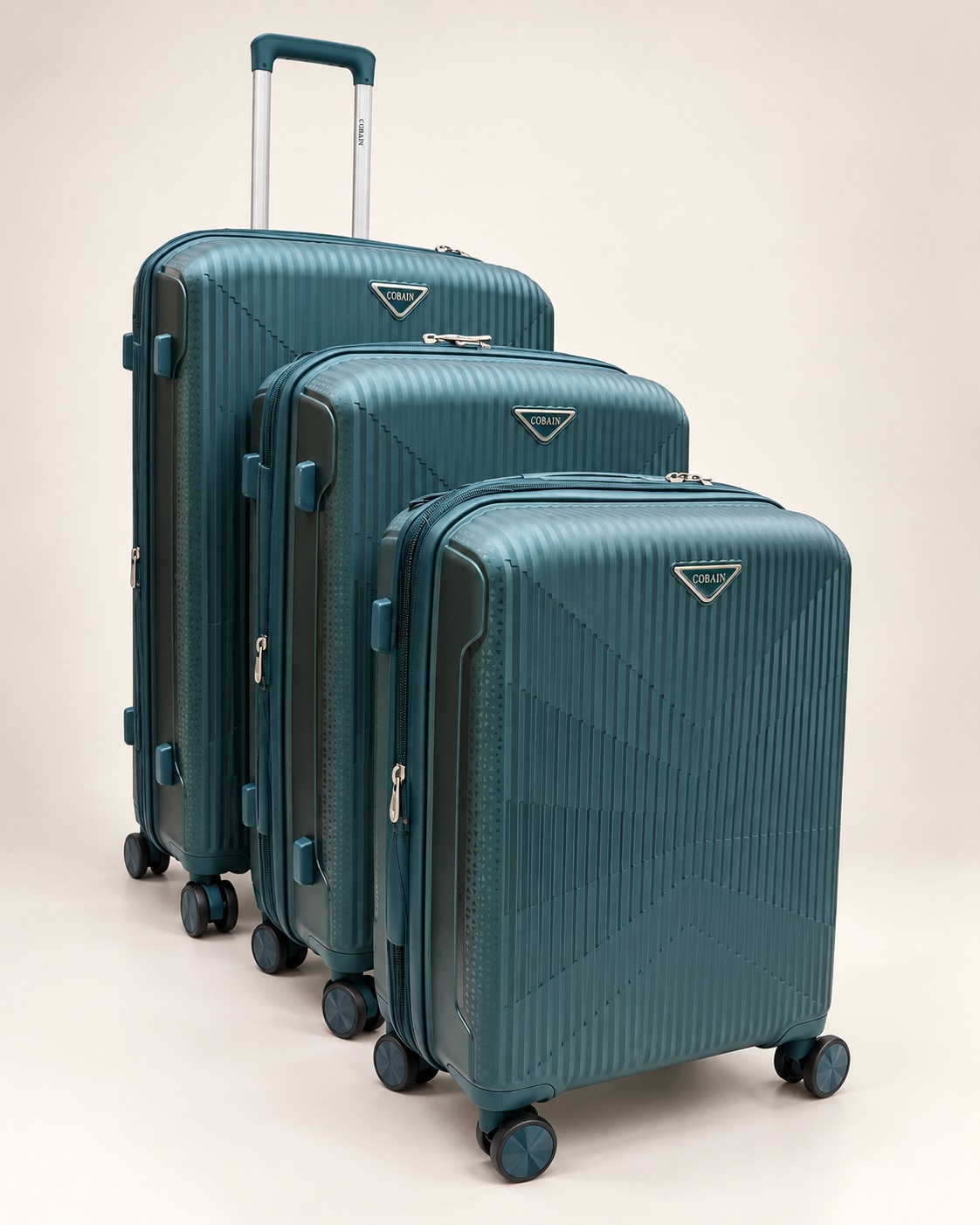 Ensemble 3 valises Cobain – Vert pétrole